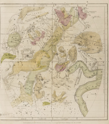 Bonhams : Set of 7 Hand-Colored Star Charts. Hartford F.J. Huntington ...