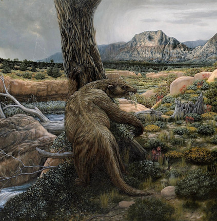 Bonhams : Bradley W. Giles Giant Shasta Ground Sloth of the Ice Age in