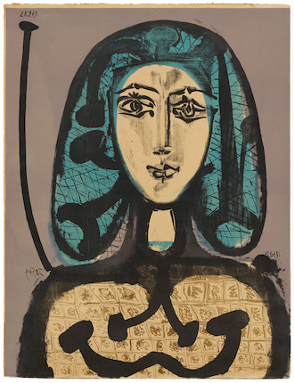 Bonhams : Pablo Picasso (1881-1973); La Femme à la Résille (Femme aux ...