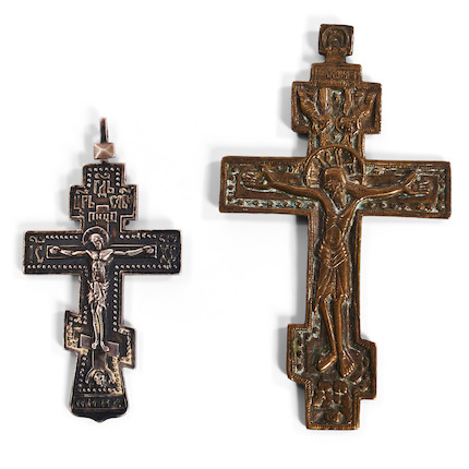 Bonhams Skinner : Two Russian Pectoral Crosses,