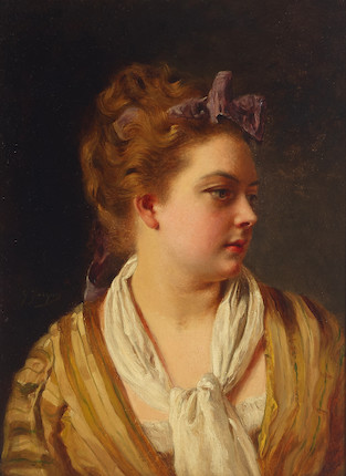 Bonhams : Gustave Jean Jacquet (French, 1846-1909) A portrait of a lady ...