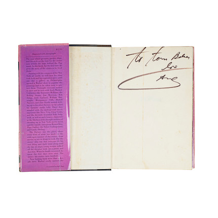 Bonhams : WARHOL BOOK INSCRIBED TO TOM BAKER, THE STAR OF I, A MAN ...