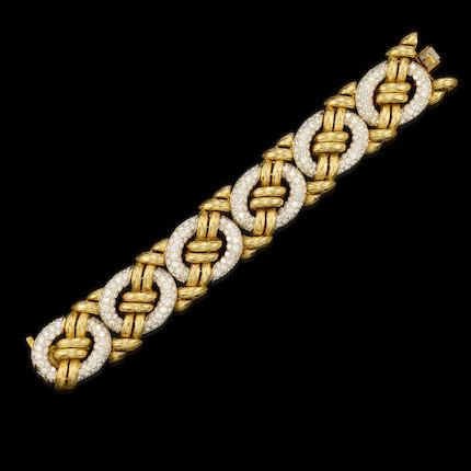 Bonhams : Hammerman Brothers An 18k Gold And Diamond Bracelet