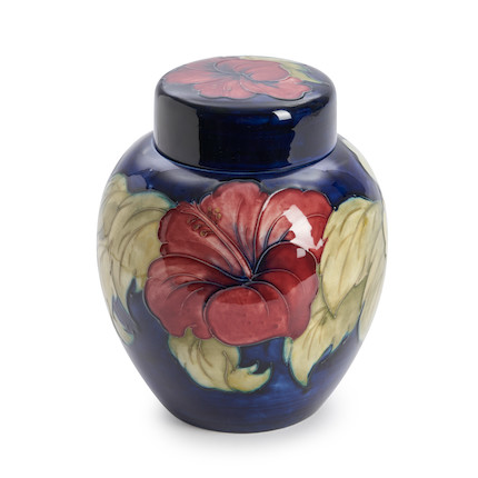 Bonhams Skinner : Moorcroft Pottery Hibiscus Ginger Jar, Stoke-on-trent 