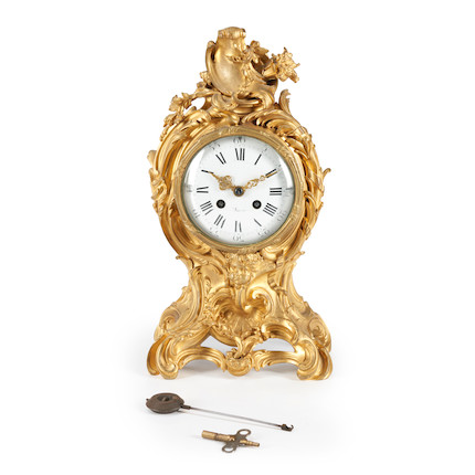 Bonhams Skinner : French Gilt Bronze L. Marti et Cie Clock,