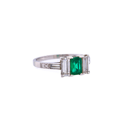 Bonhams Skinner : J.E. CALDWELL & CO. AN ART DECO PLATINUM, EMERALD ...