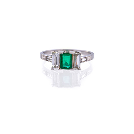 Bonhams Skinner : J.E. CALDWELL & CO. AN ART DECO PLATINUM, EMERALD ...