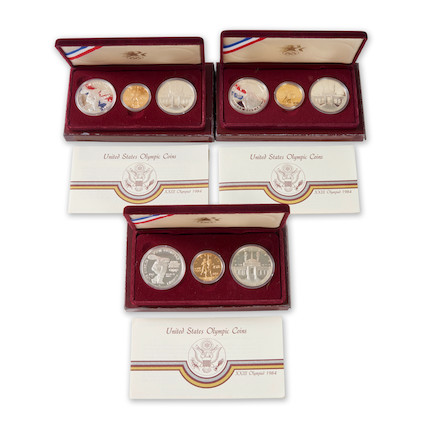 Bonhams Skinner : United States Three 1984 Olympics Three-coin ...