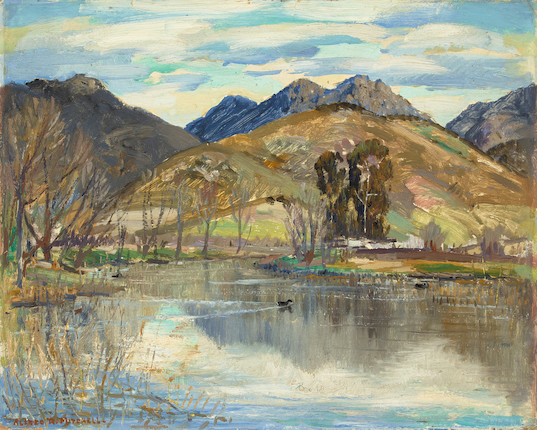 Bonhams : Alfred R. Mitchell (1888-1972) Lakeside 13 x 16 in. unframed