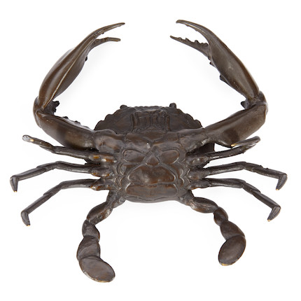 Bonhams Skinner : A BRONZE ARTICULATED MODEL OF A CRAB