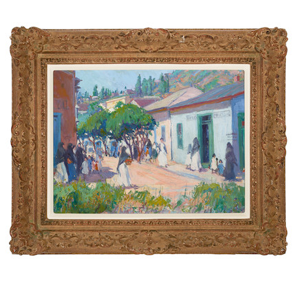 Bonhams : Mary Bradish Titcomb (1858-1927) Figures Strolling on a ...