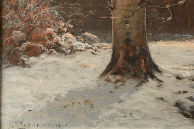 Bonhams Skinner : PAUL KOEHLER (AMERICAN, 1866-1909) WINTER WOODS WITH ...