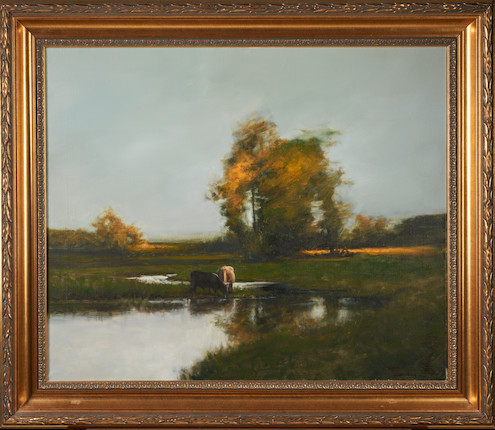 Bonhams Skinner : DENNIS SHEEHAN (AMERICAN, BORN 1950) LANDSCAPE WITH COWS