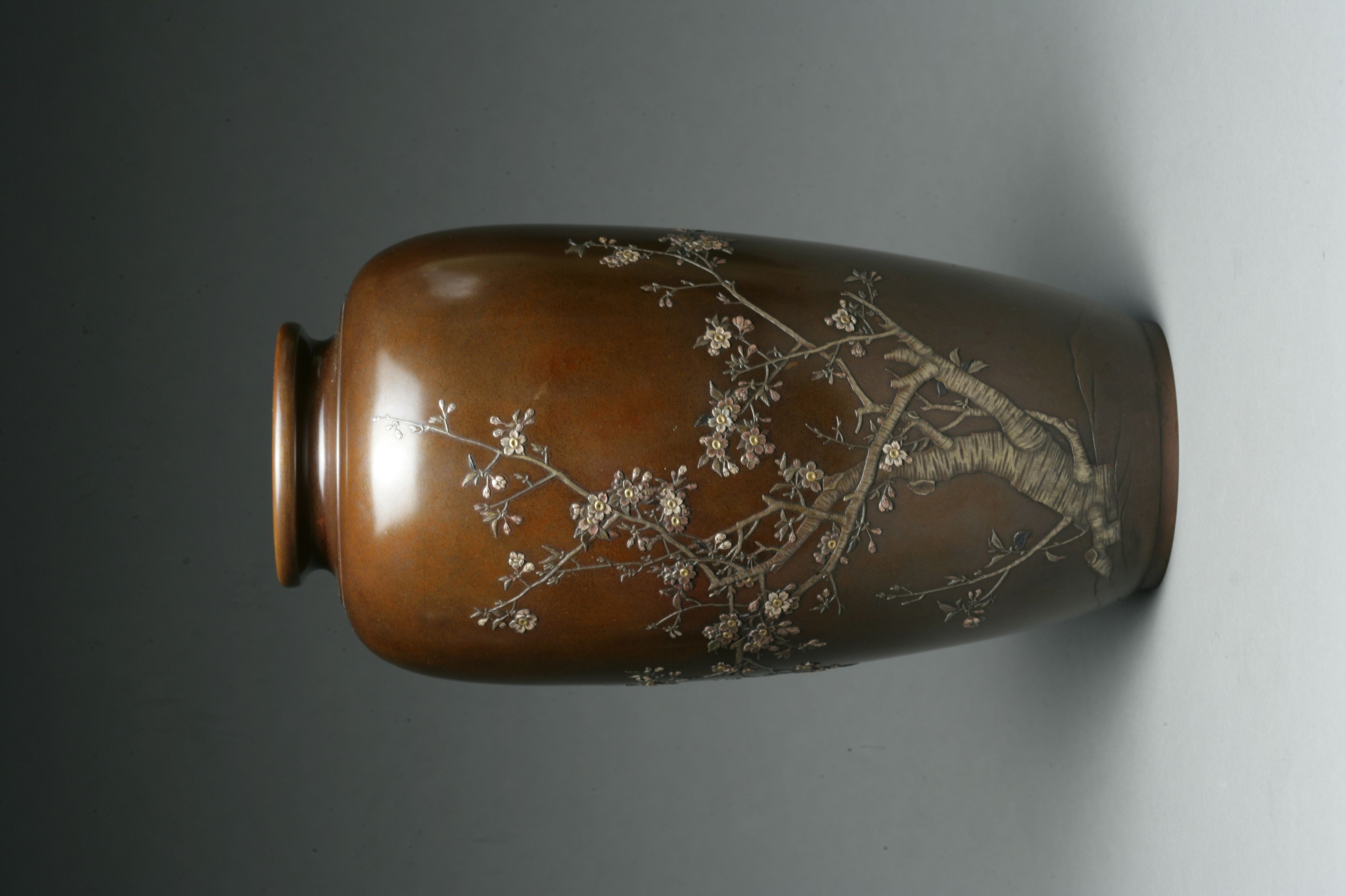 Bonhams : A bronze vase with mixed metal accents Meiji Period, By
