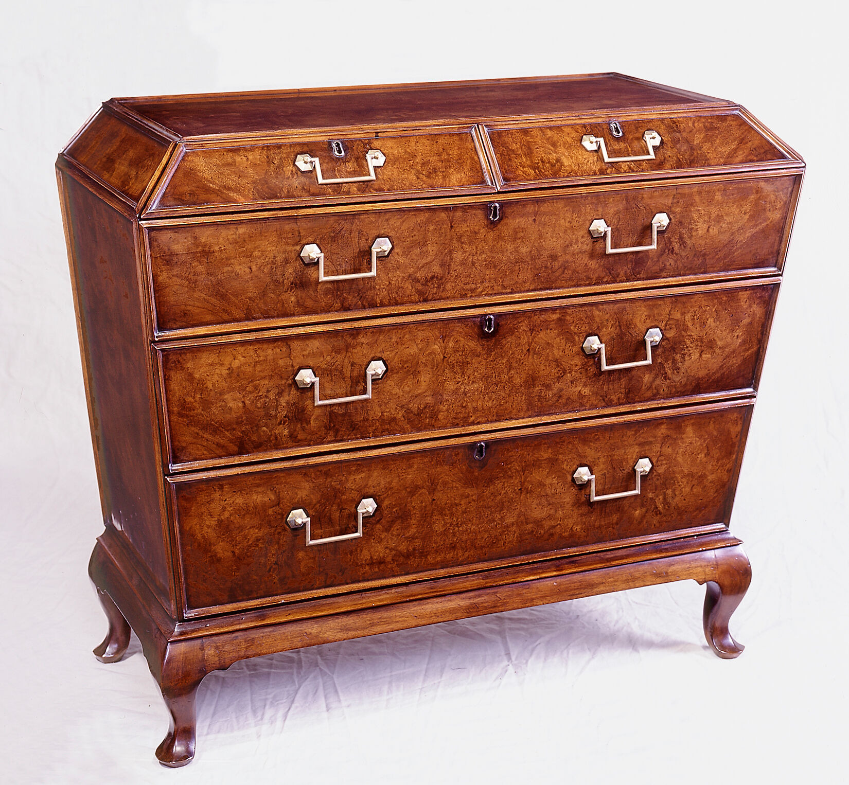 Northern Italian Rococo Walnut Armoire Cabinet With 18th Century