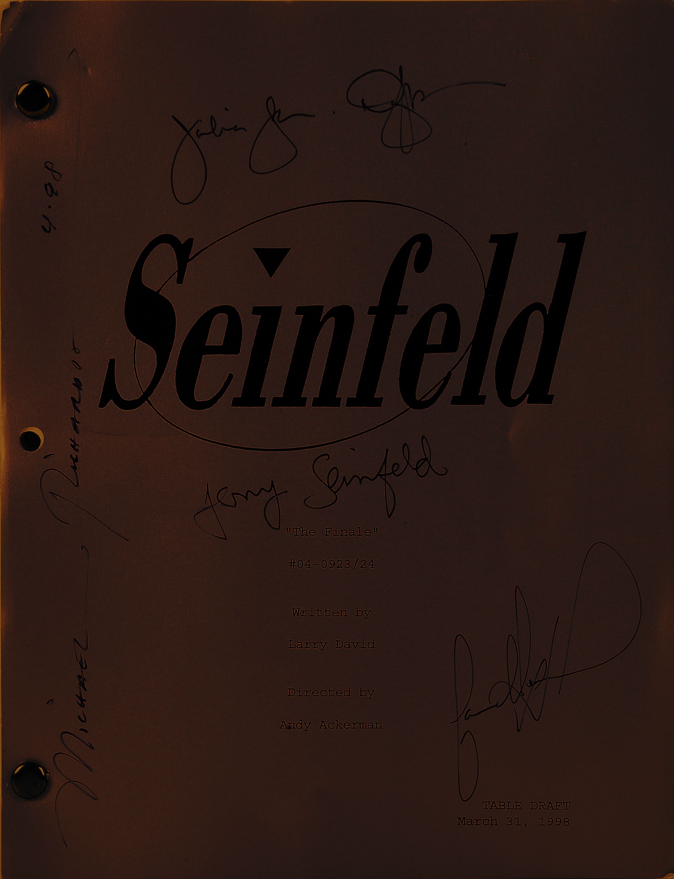 Bonhams A cast-signed script from the final episode of 