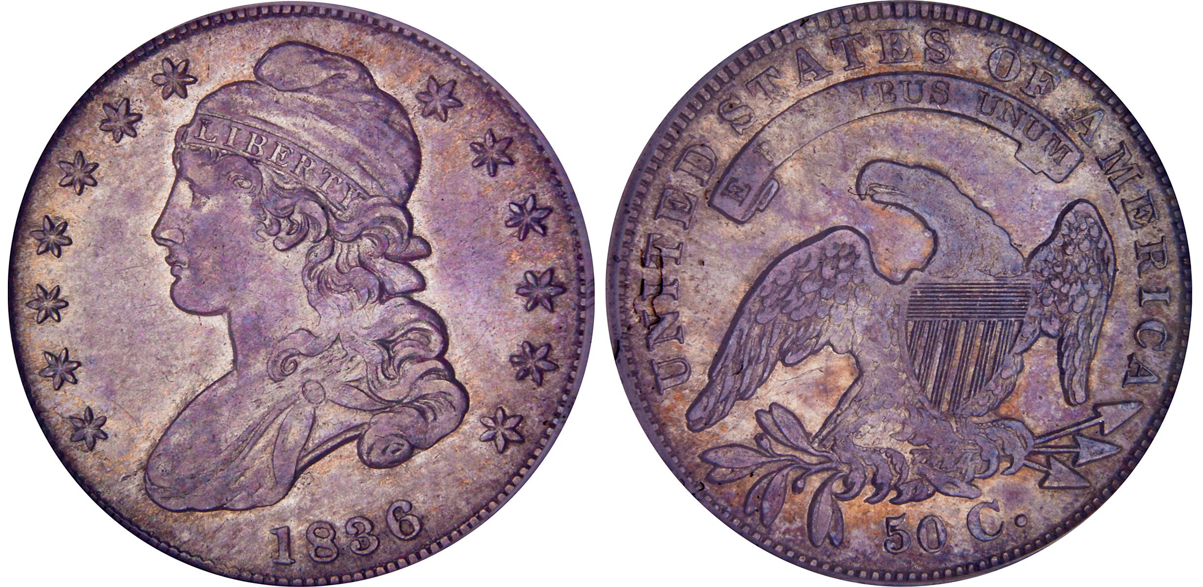 Bonhams : 1836 50C Lettered Edge XF45 PCGS