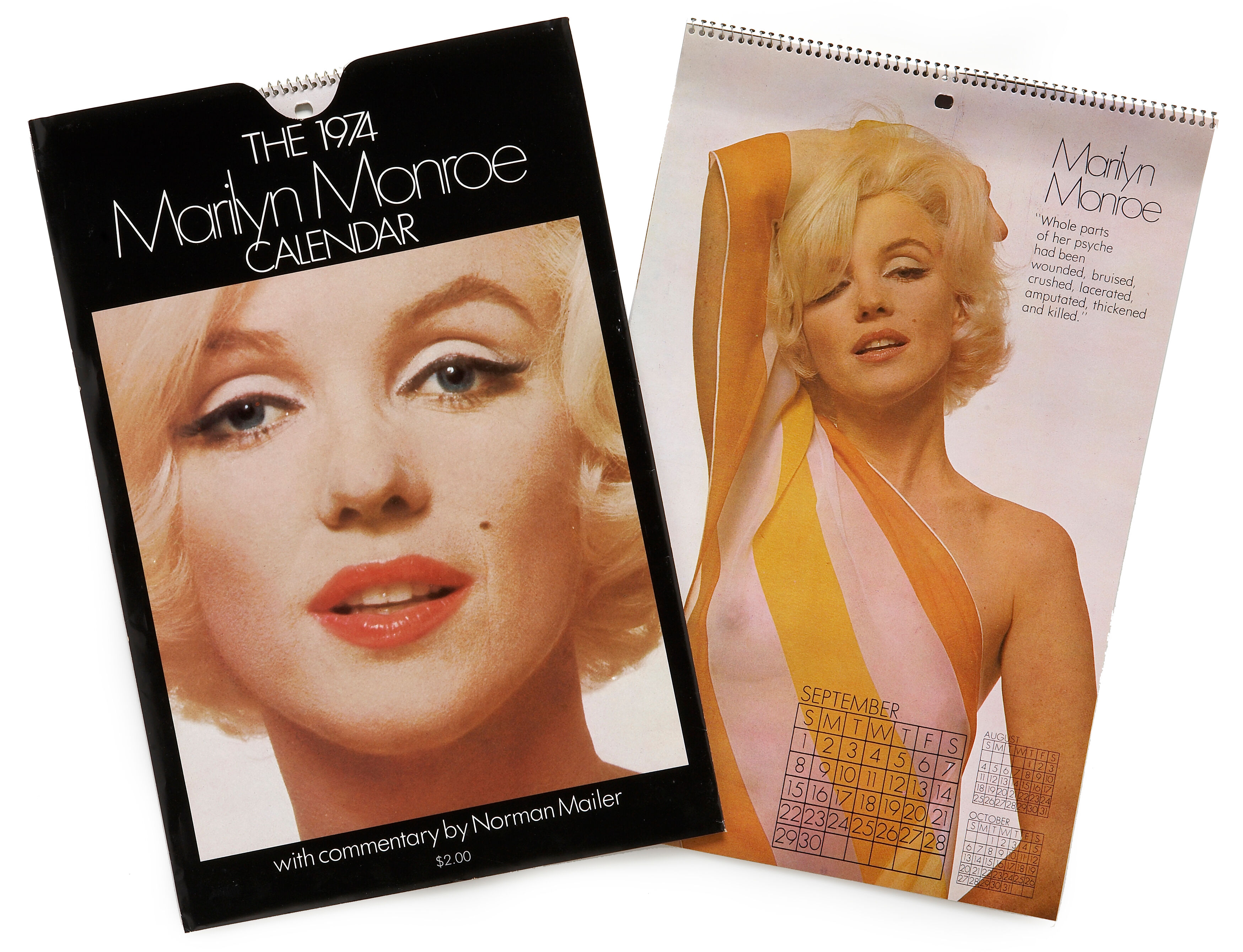 Bonhams : A Marilyn Monroe/Norman Mailer box of wall calendars, 1974
