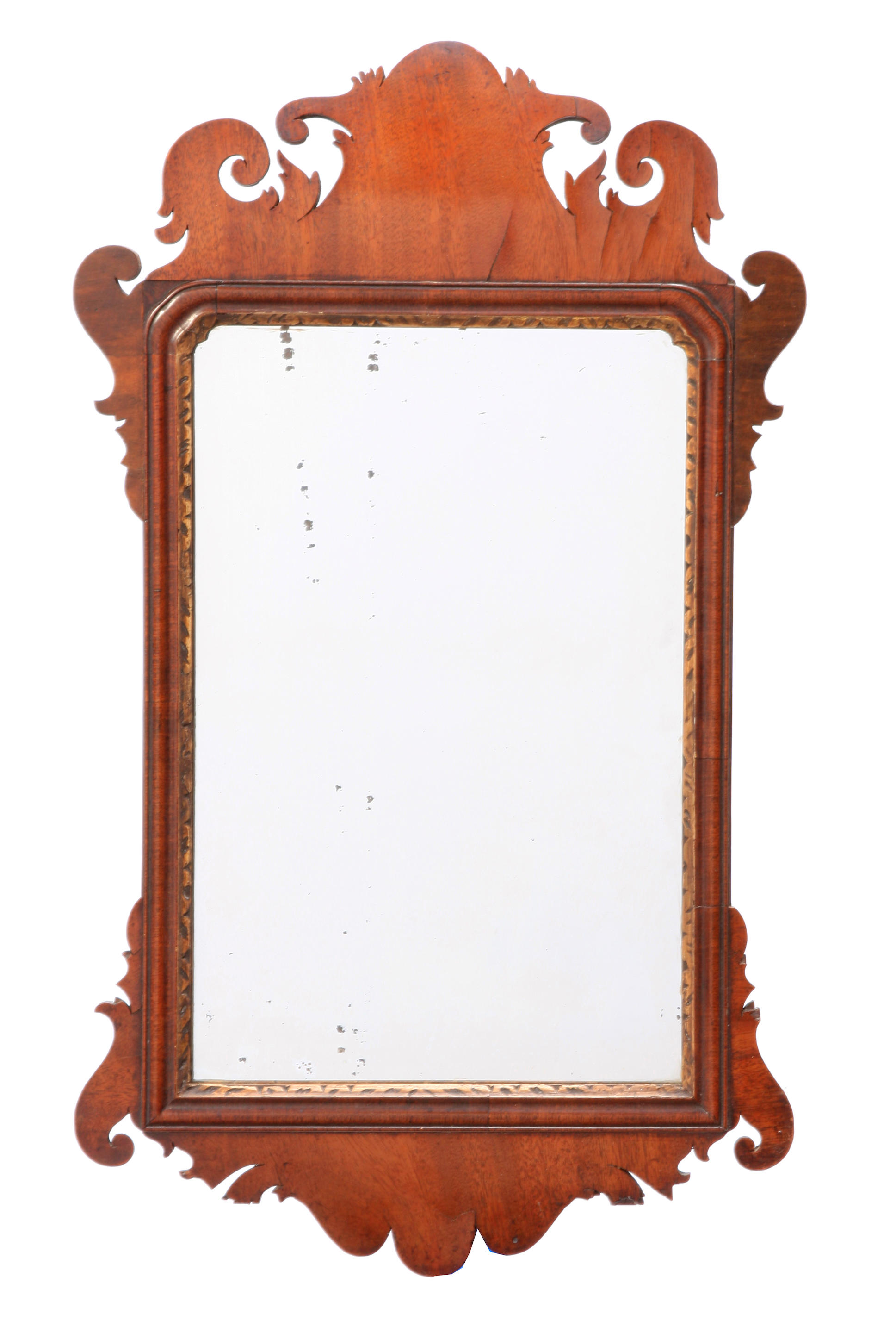 Bonhams : A George II style parcel gilt walnut fret carved mirror