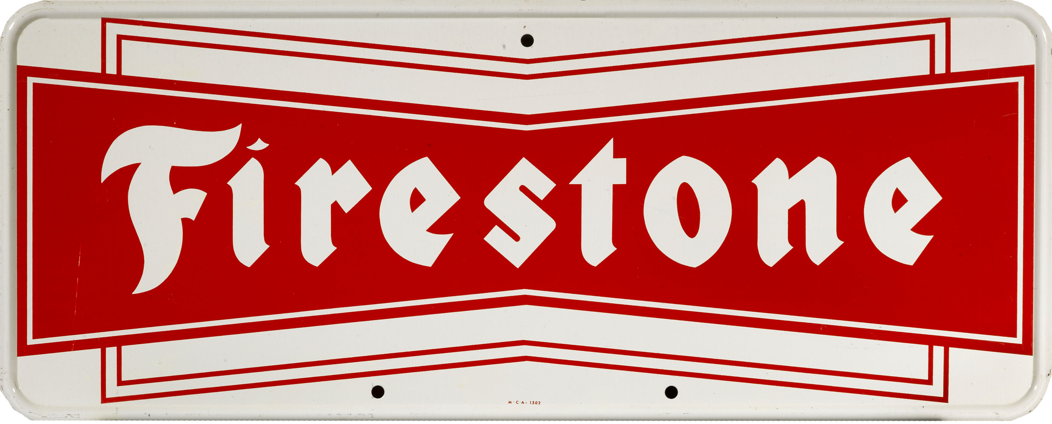 Bonhams Cars : A Firestone tires sign, c. 1950 Exide ヴィンテージサイン firestone Mobil