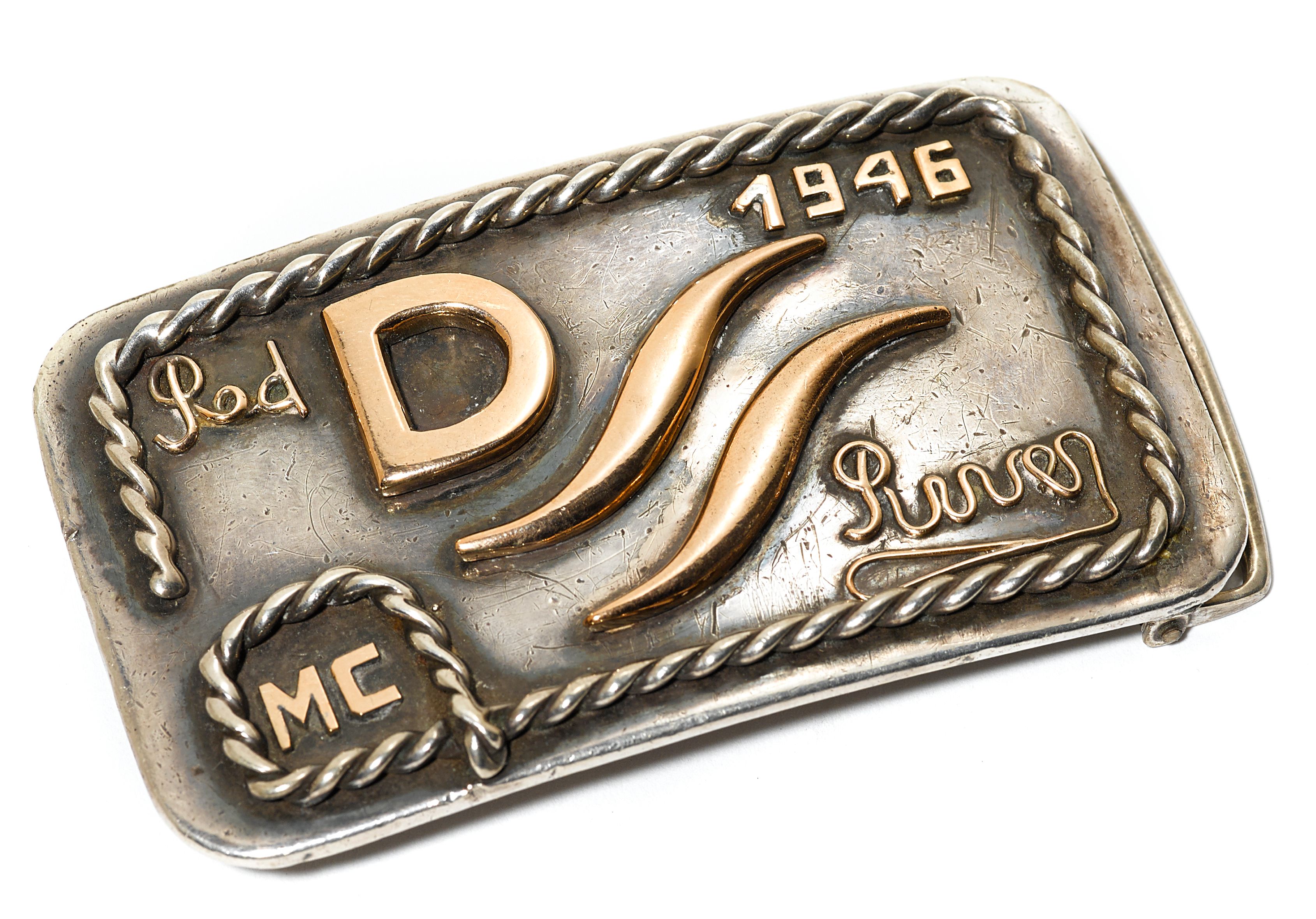 John Wayne Red River D Belt Buckle Set Of BRASS John Wayne Red