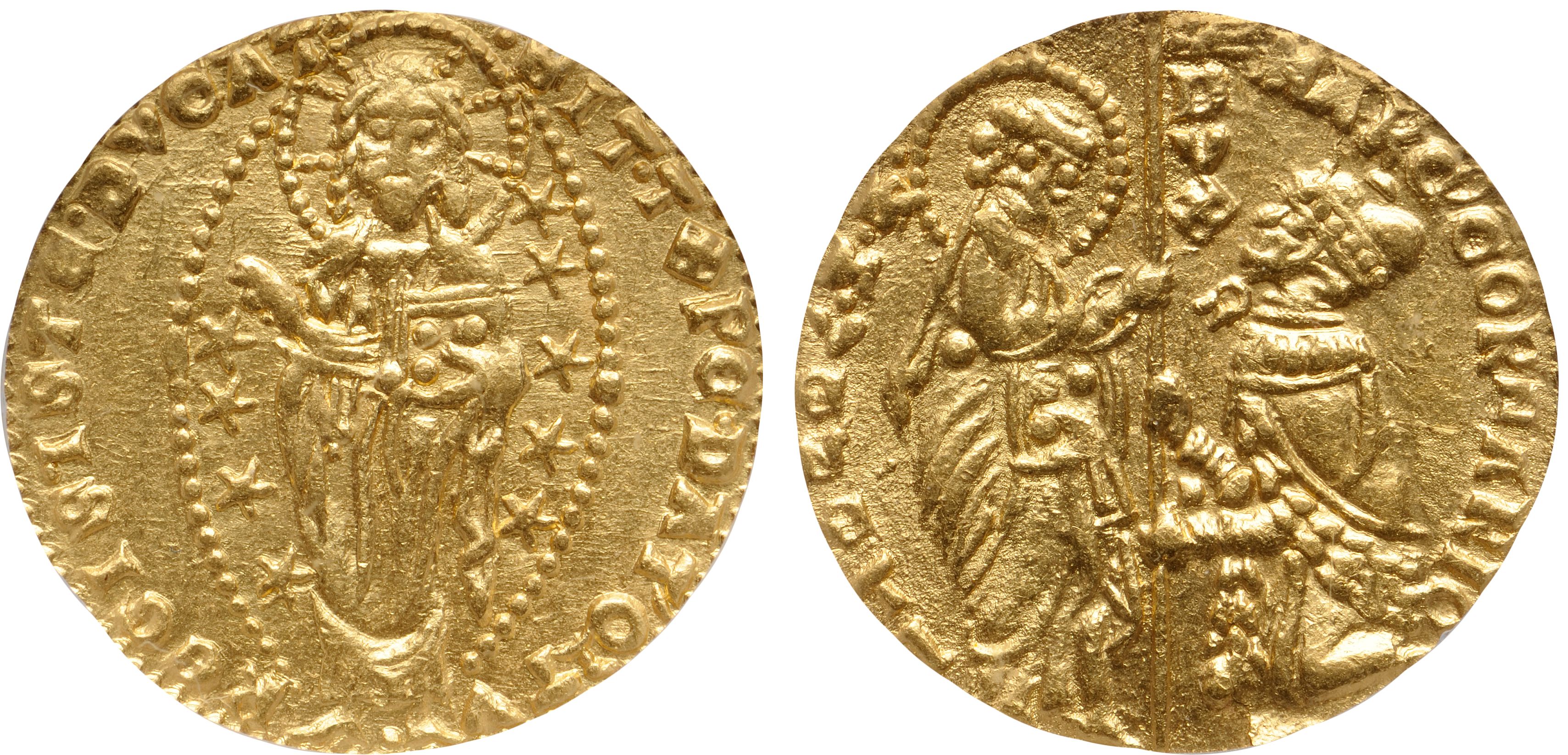 Bonhams : Italy, Venice, Marco Corner Doge, Gold Ducat, (circa 1365-1368),  MS62 ICG