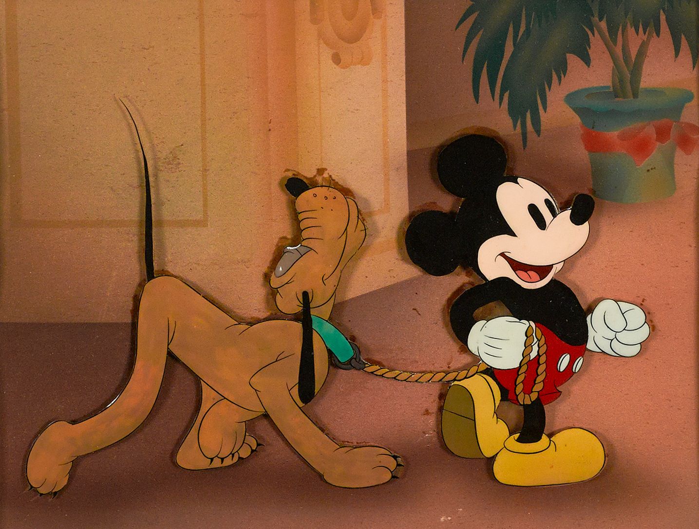 Bonhams A celluloid of Mickey Mouse and Pluto from Society Dog Show