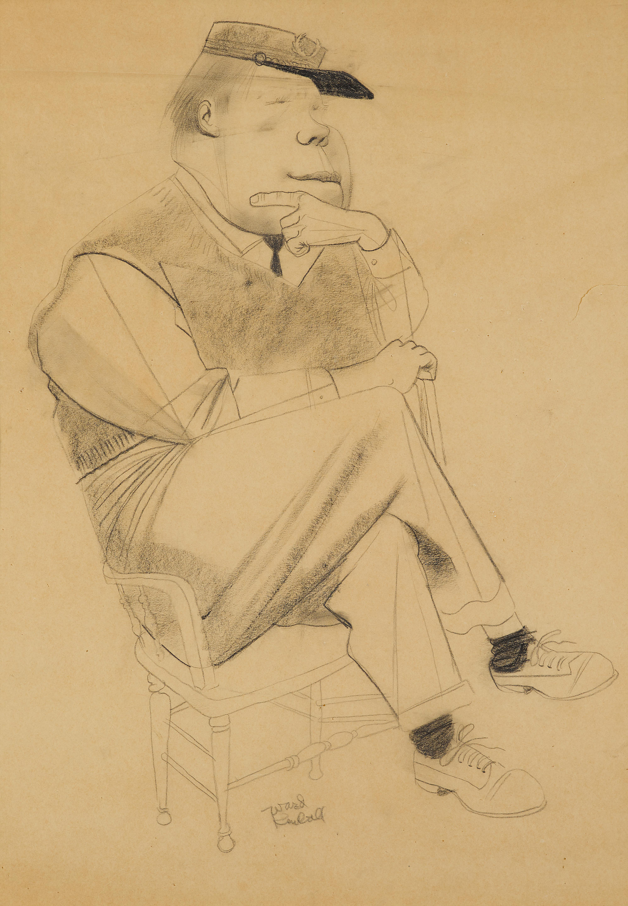 Bonhams : Two original Ward Kimball caricatures of Harper Goff