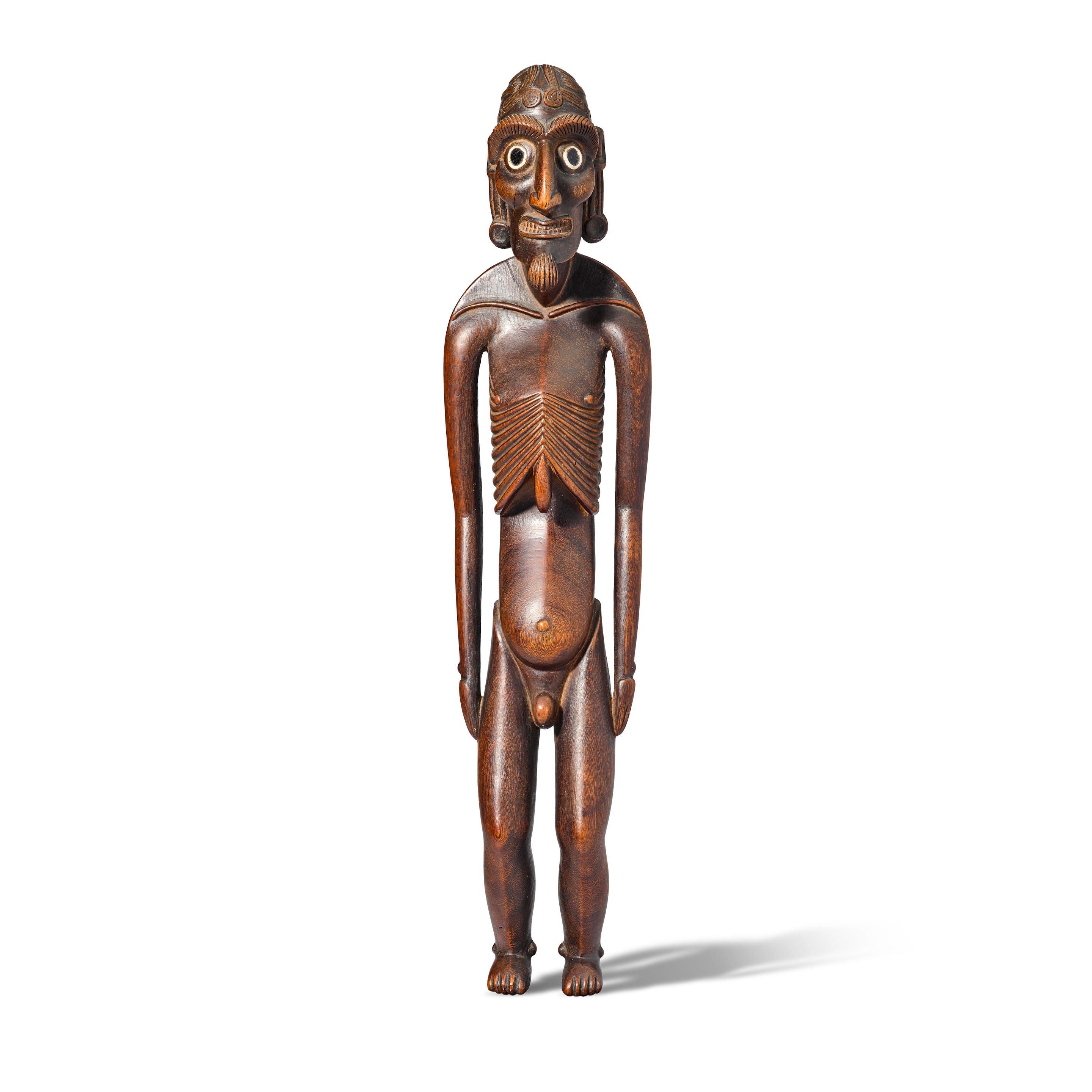 Bonhams : Magnificent and Rare Cadaverous Male Figure, Easter Island/Rapa  Nui