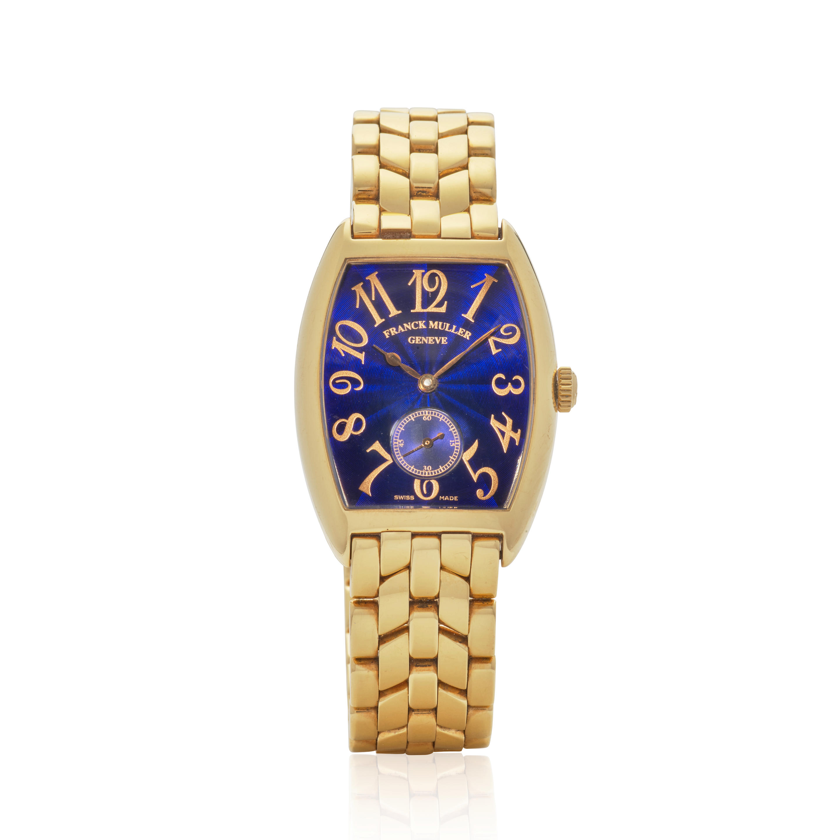 Bonhams FRANCK MULLER. AN 18K GOLD MANUAL WIND BRACELET WATCH