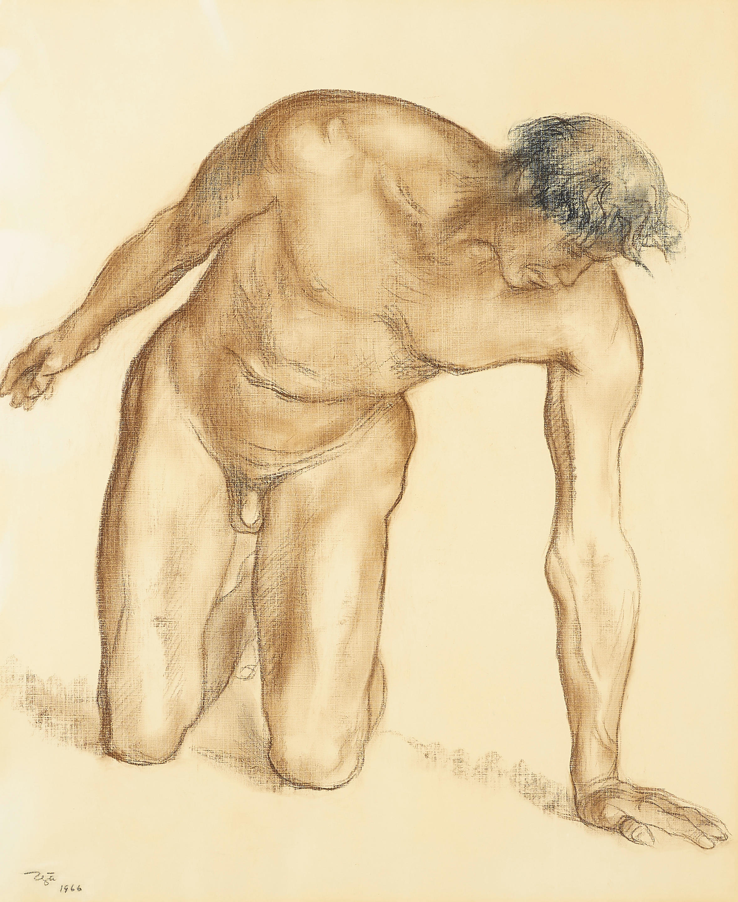 Bonhams : A Francisco Zúñiga drawing, Desnudo de Hombre Male Nude, 1966