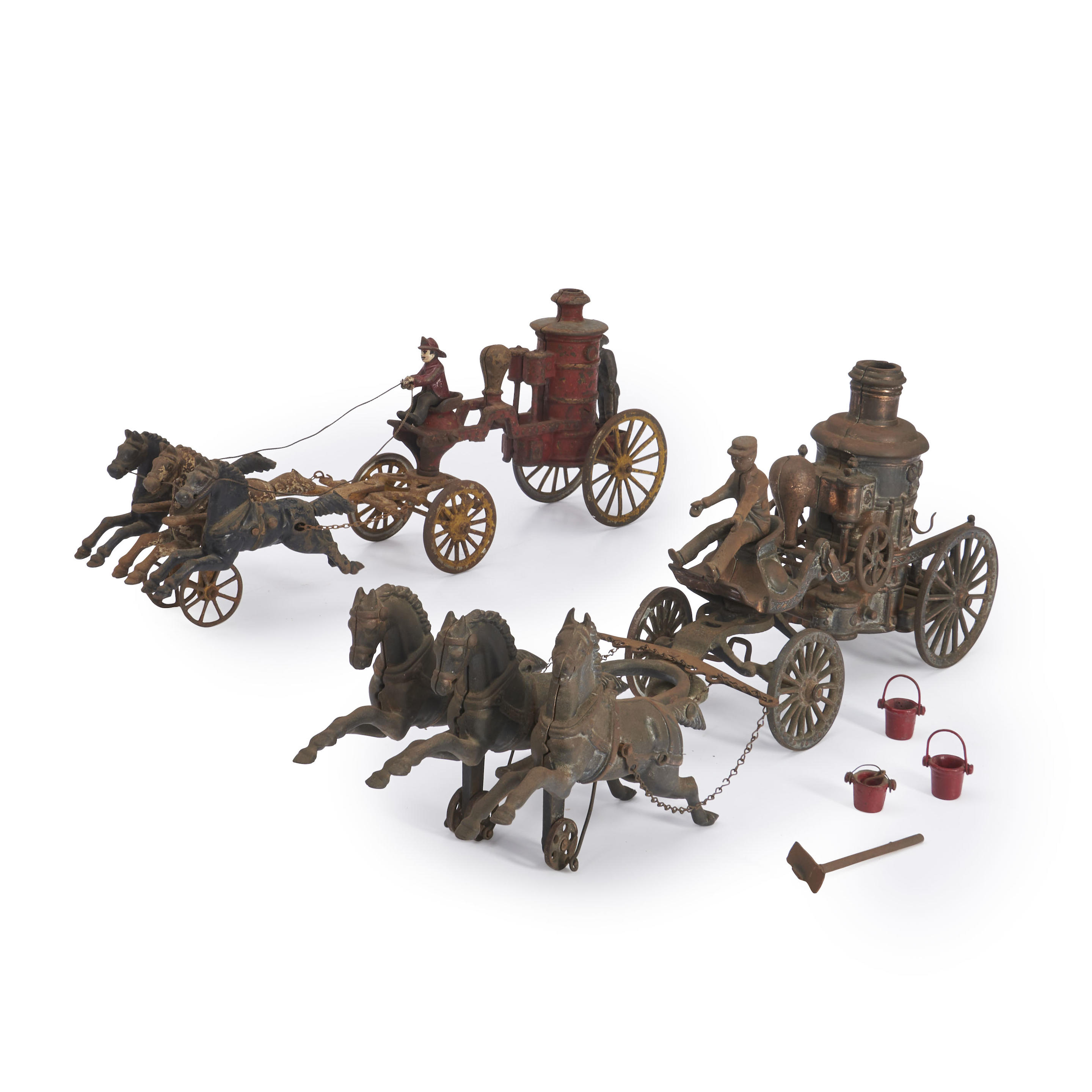 Two Cast Iron Horse-drawn Fire Pumper Toys, Pennsylvania, c. 1910. -  Bonhams Cars