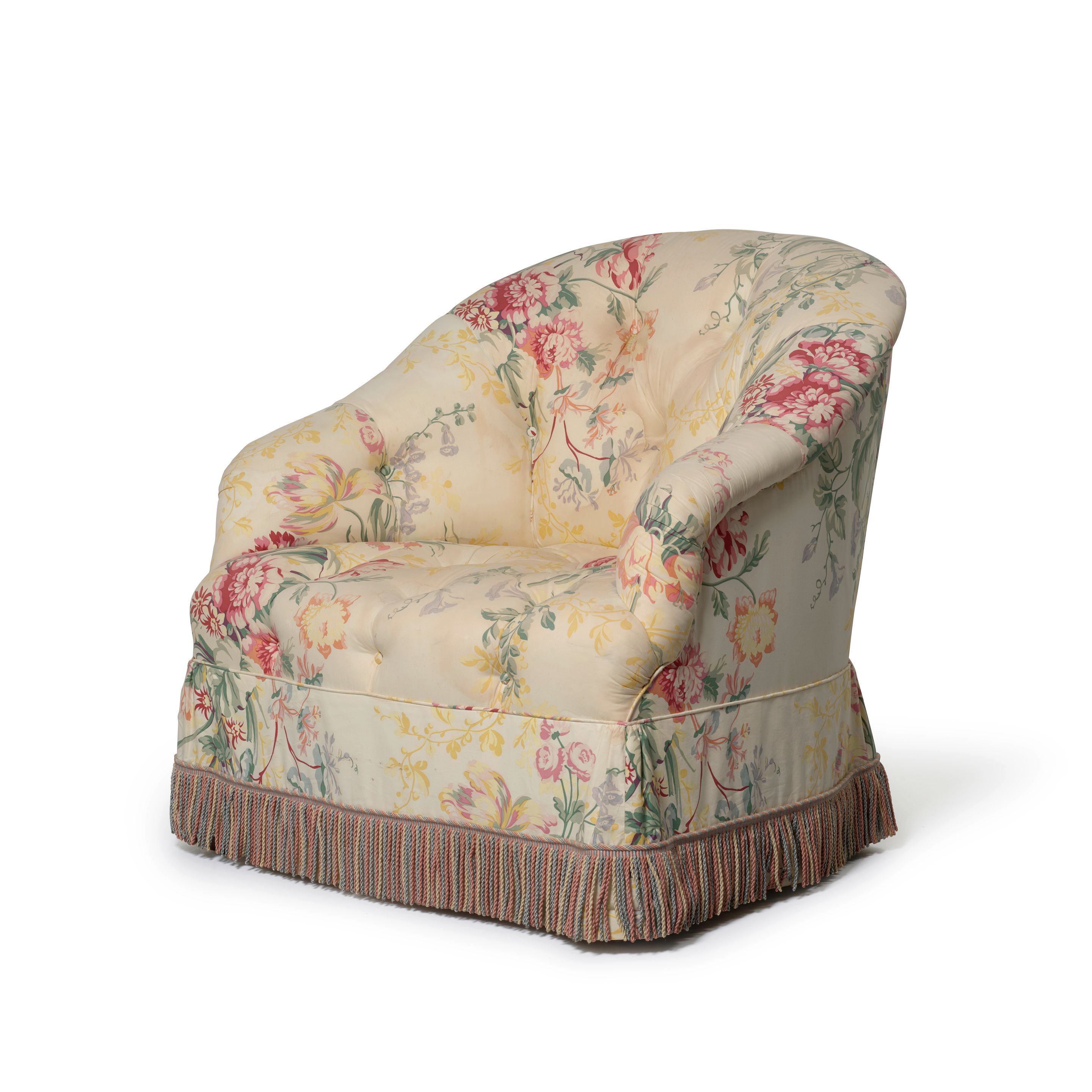 Bonhams : A CUSTOM MARIO BUATTA TUFTED CHINTZ UPHOLSTERED ARMCHAIR20th