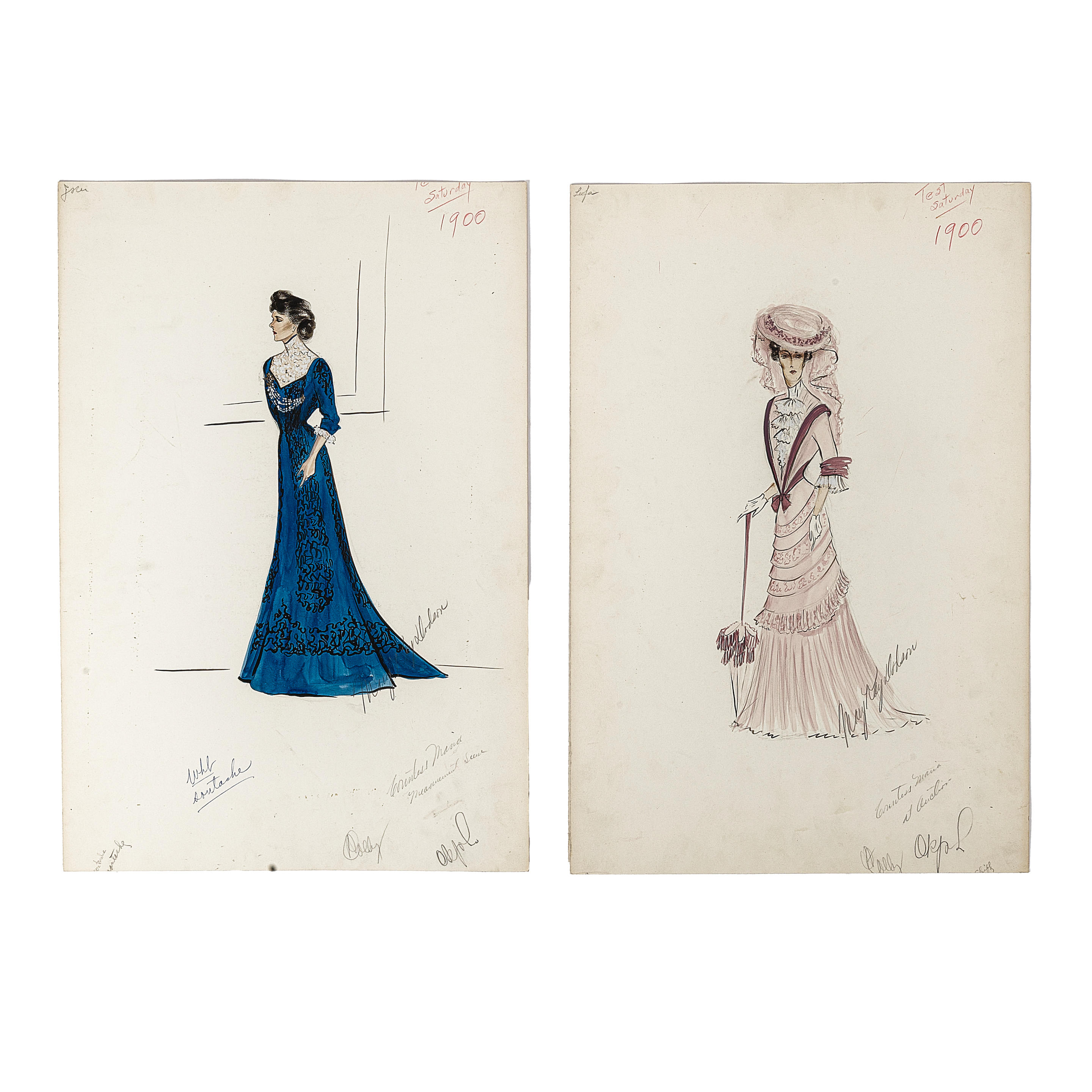 Bonhams : An Eva Gabor Costume Sketch Designed by Mary Kay Dodson for Song  of Surrender