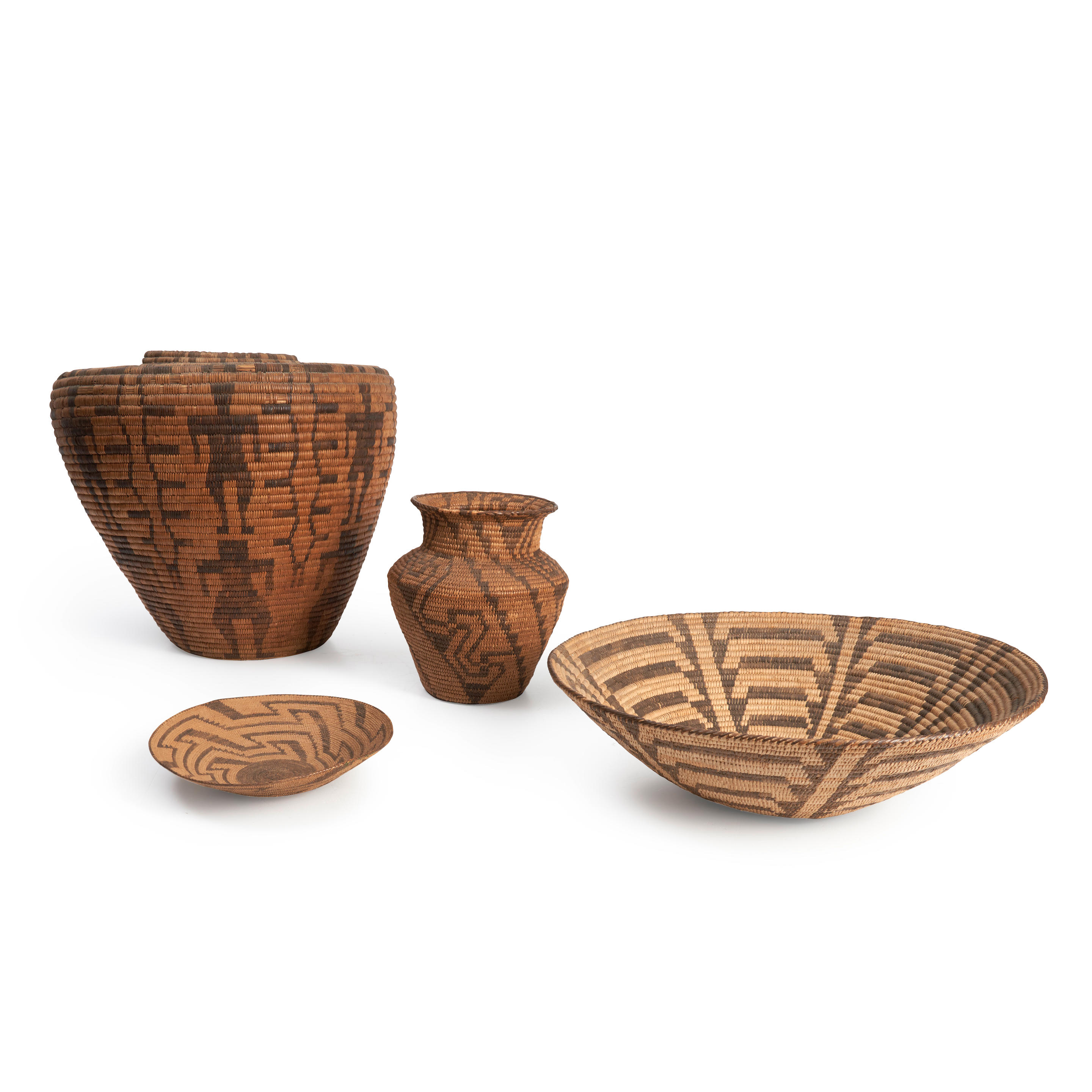 Bonhams Skinner : Four Akimel O'odham (Pima) baskets, two trays (one ...