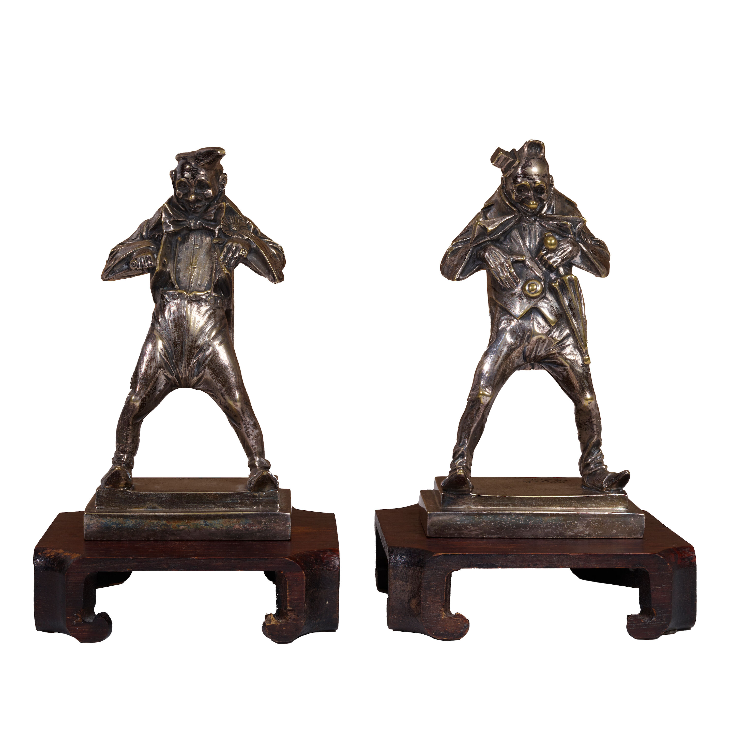 Bonhams : A PAIR OF AUSTRIAN SILVER-PLATED FIGURAL BOOKENDS20th century