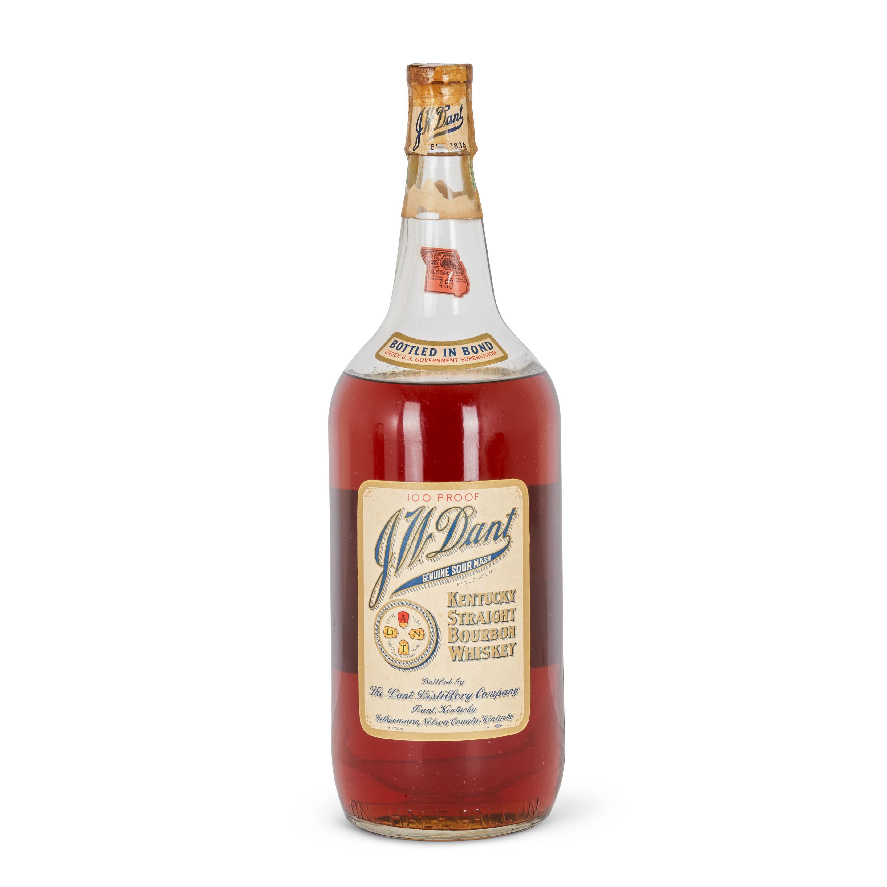 Bonhams Skinner : JW Dant Kentucky Straight Bourbon Whiskey 1950