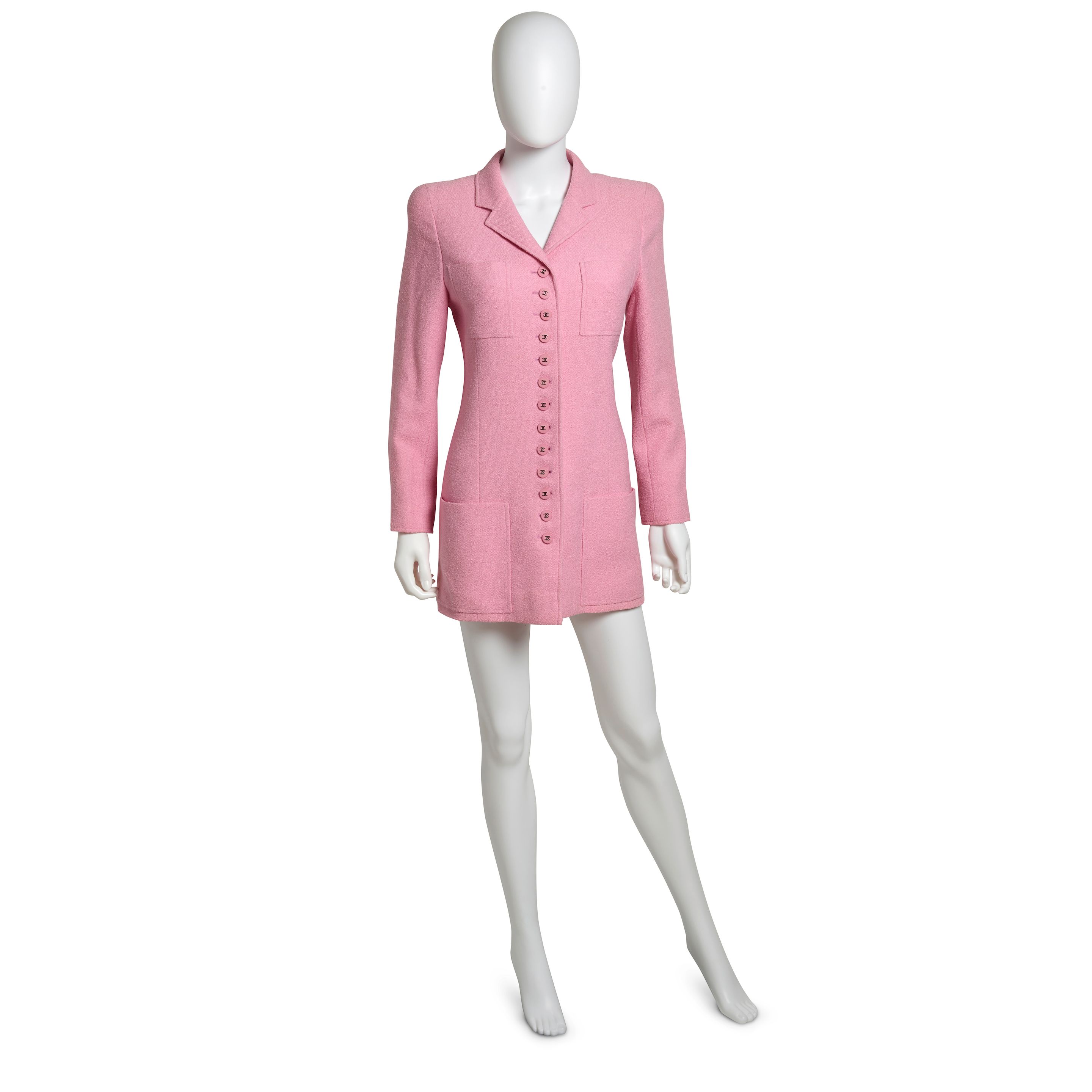 chanel pink tweed dress Bonhams : CHANEL: PINK TWEED MINI DRESS Spring 1996