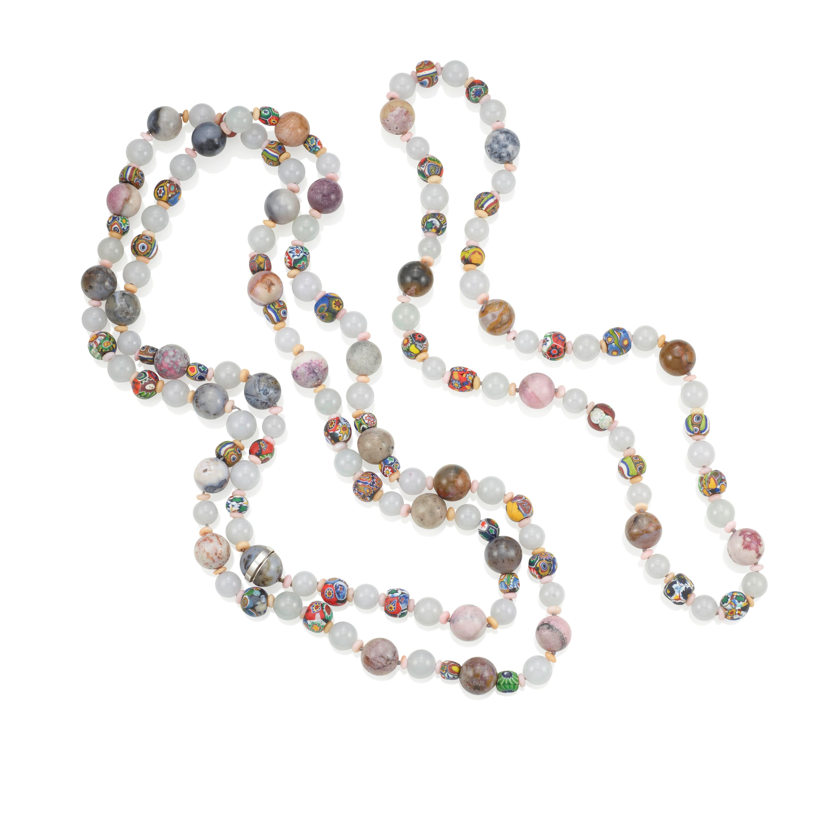 TAFFIN: A SET OF HARDSTONE AND CLAY BEAD Bonhams