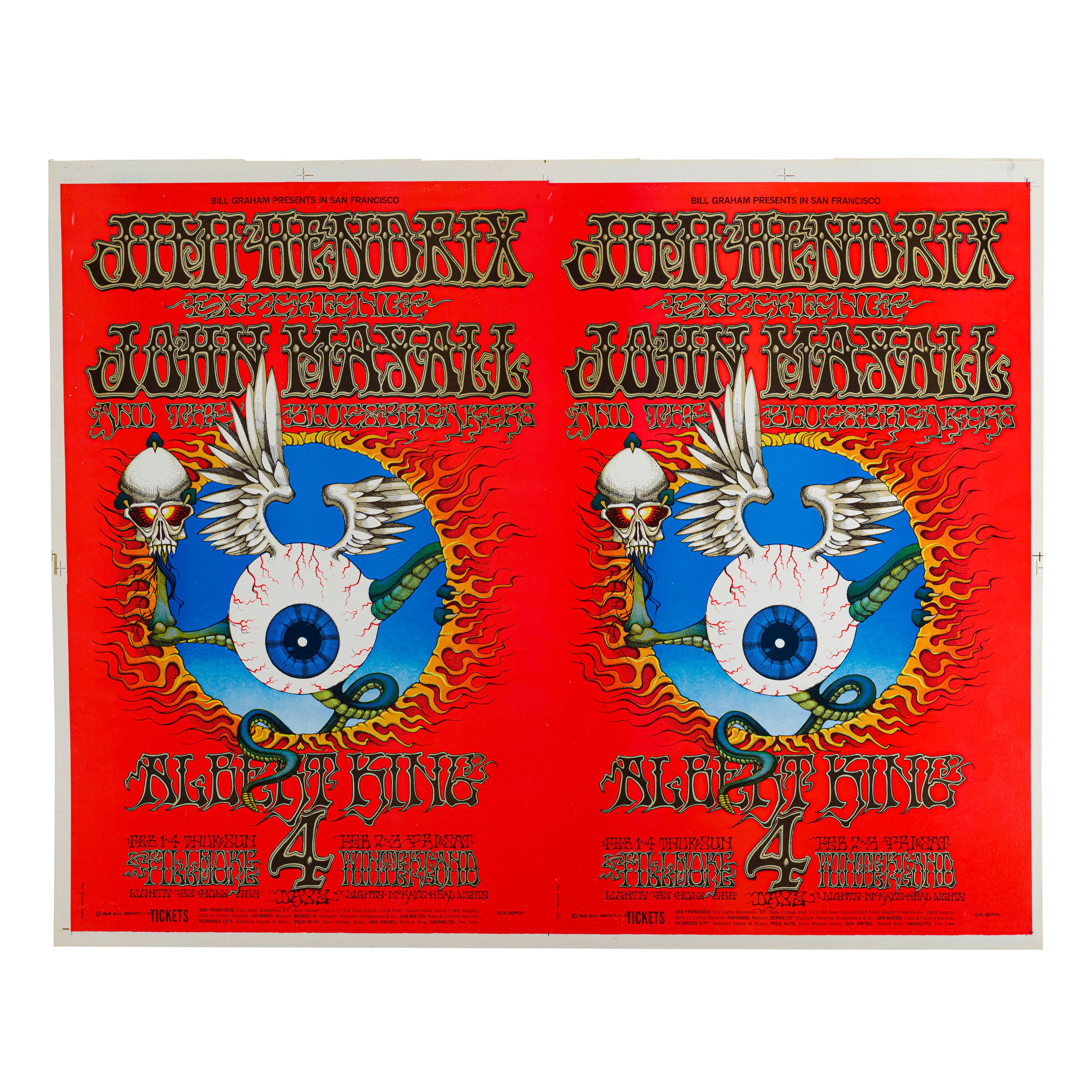 Bonhams : AN UNCUT DOUBLE PROOF SECOND PRINTING JIMI HENDRIX 'FLYING ...