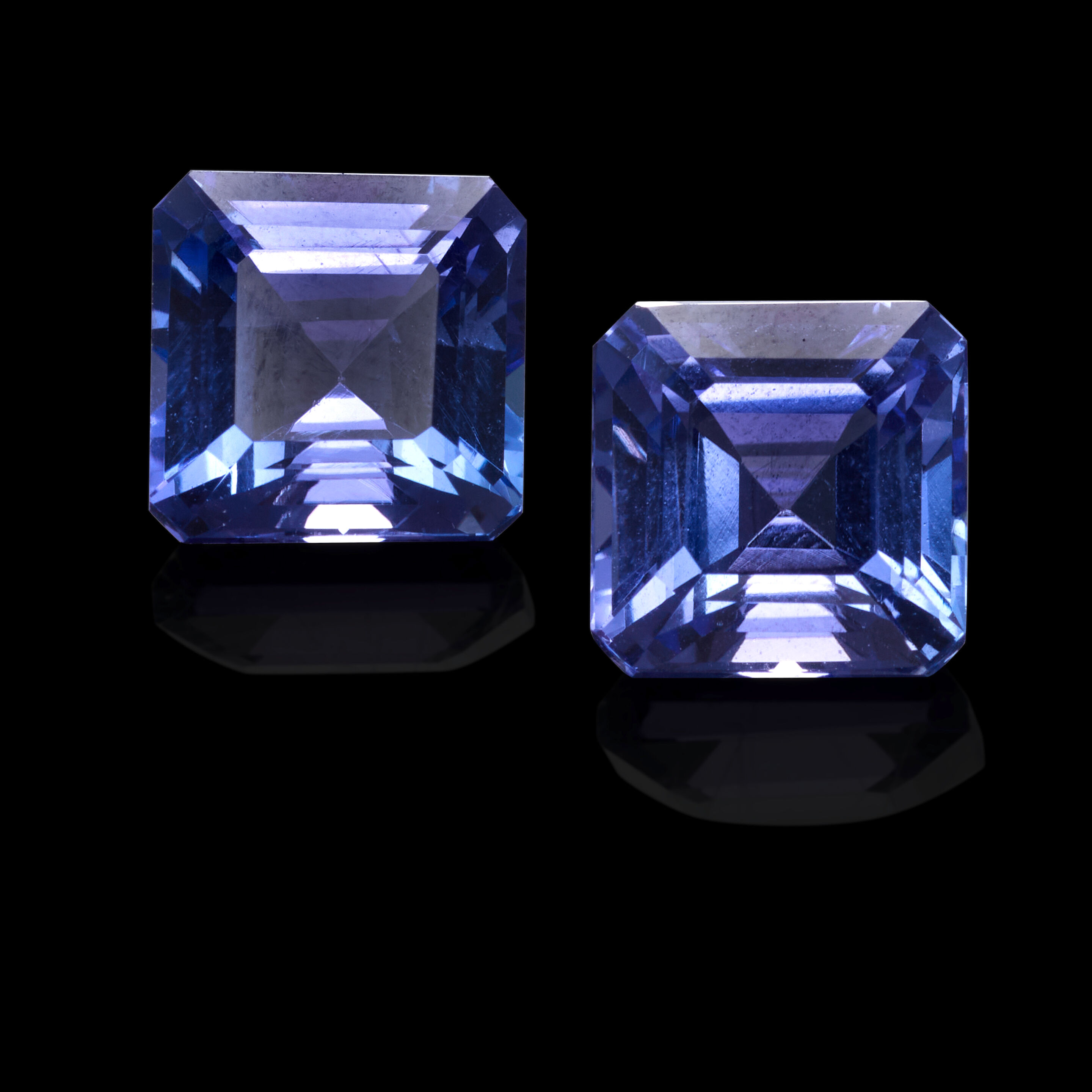 Natural Tanzanite Emerald Cut Loose Gemstone Pair 8-10 Ct Certified